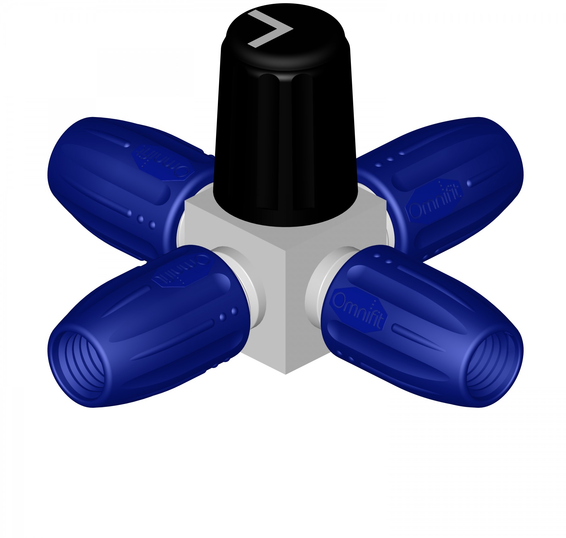 Omnifit Labware (Diba) Low Pressure Valves: Valve, 4-port, 4-postion, 90Â° cconfiguration