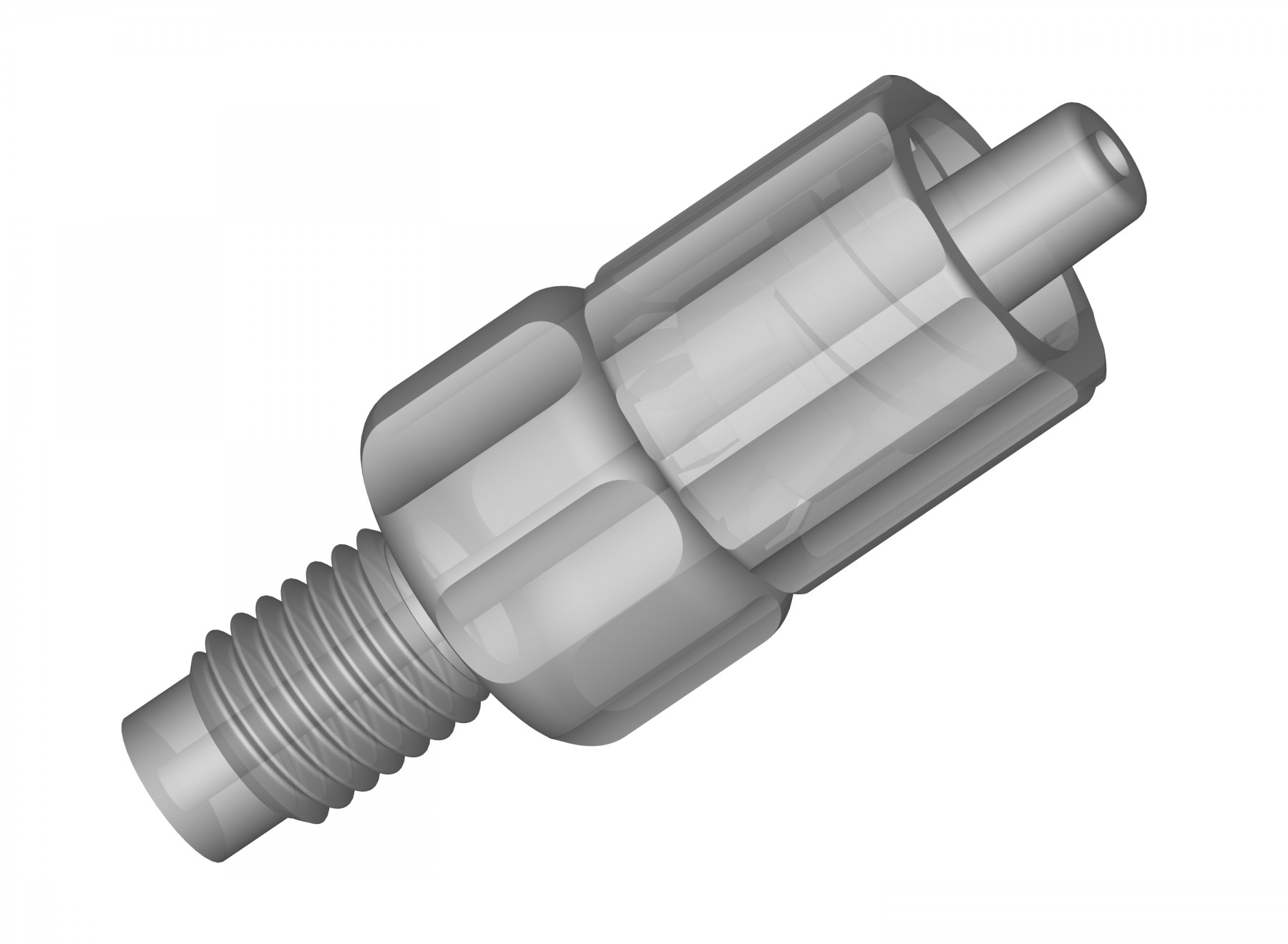 Adapters & Connectors: Adaptor, 1/4"-28 (Male) to Luer lock