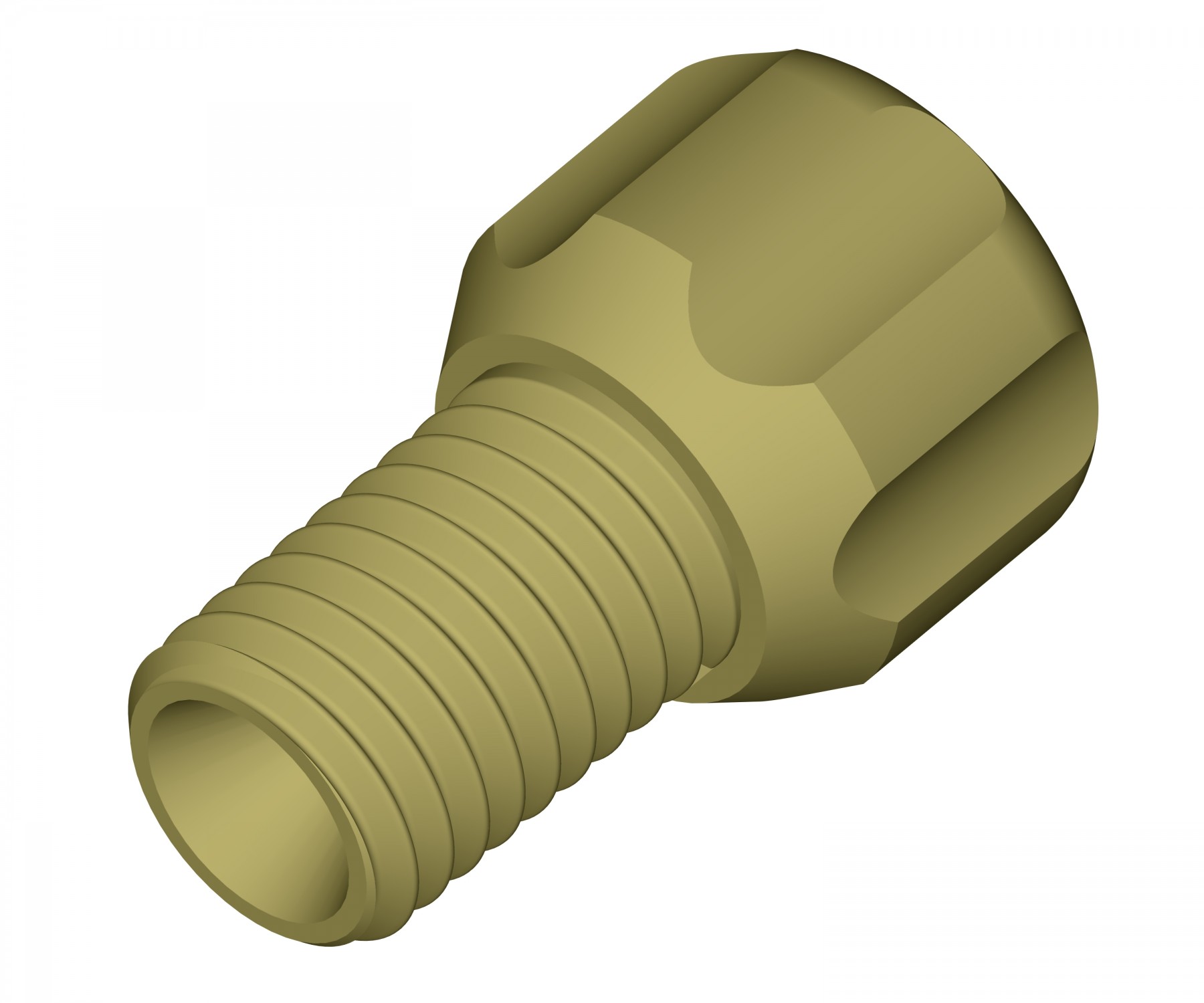 Inverted Cone Fitting Nut, 1/16" OD Tubing, 1/4"-28 Flat Bottom, PEEK