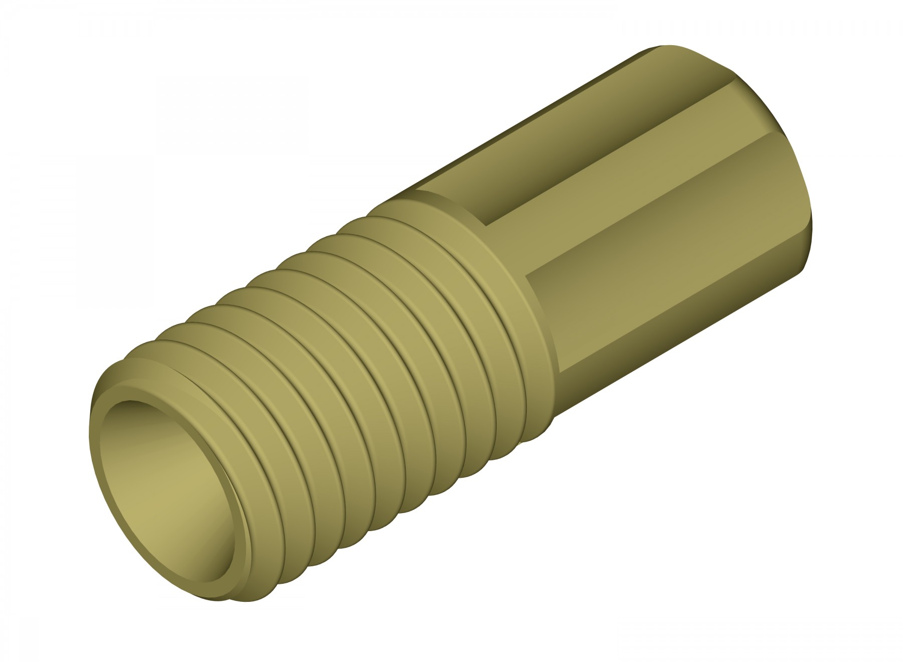 Inverted Cone Fitting Nut, 1/16" OD Tubing, 1/4"-28 Flat Bottom, PEEK