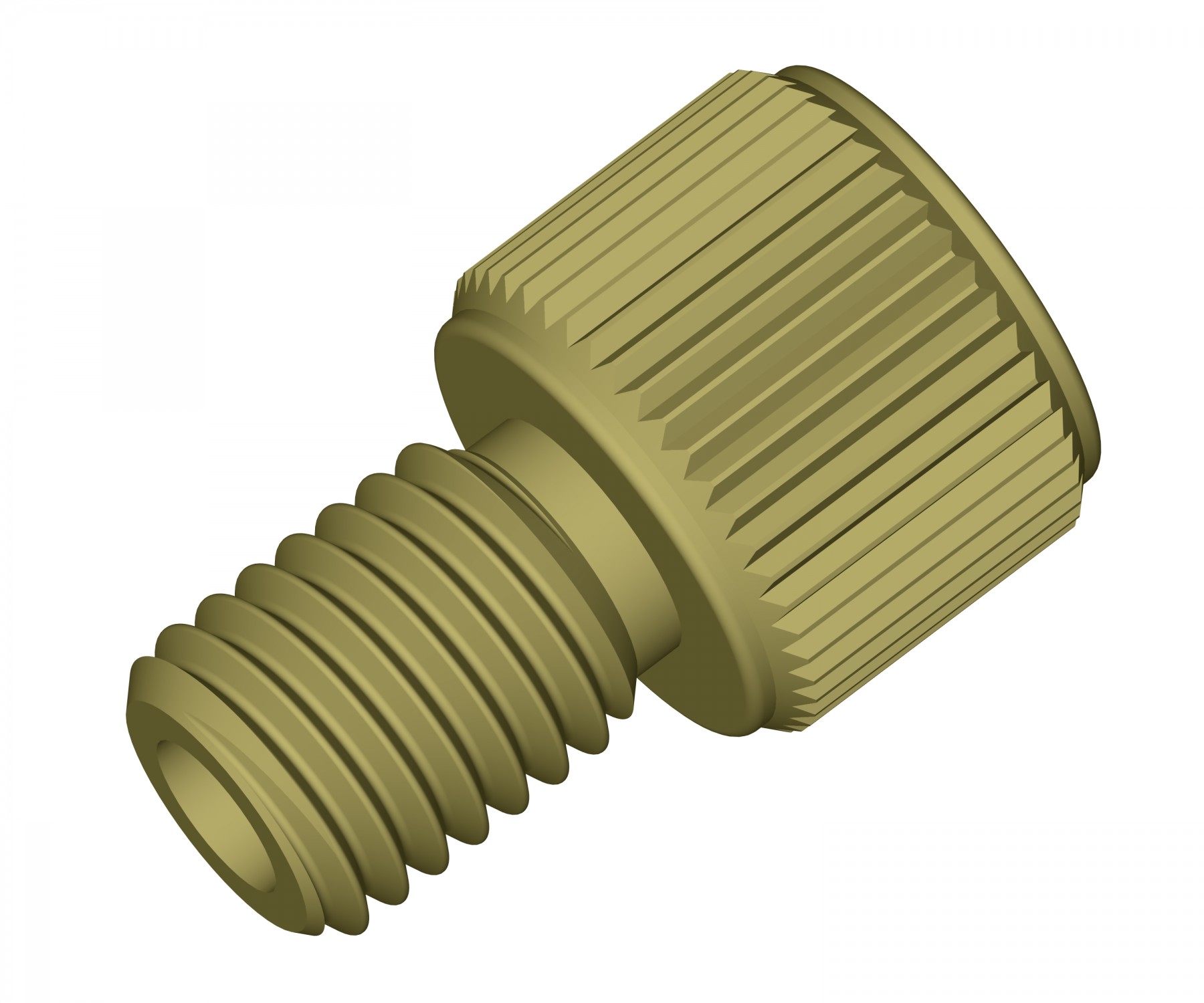 Gripper Fitting Nut, 1/8" OD Tubing, 1/4"-28 Flat Bottom, Natural
