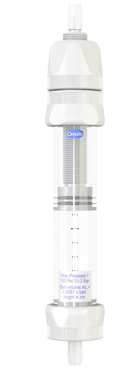 Diba Omnifit EZ: SolventPlus Column 15mm ID/500mm w. 1 Fixed & 1 Adjustable Endpiece