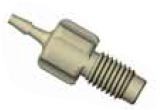 Adapters & Connectors: Adatpter, Thread to Barbed, 1/4"-28 (Male, Flat Bottom) to 1.5mm ID
