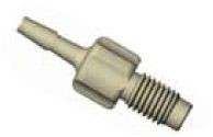 Adapters & Connectors: Adatpter, Thread to Barbed, 1/4"-28 (Male, Flat Bottom) to 2.5mm ID