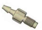 Adapters & Connectors: Adatpter, Thread to Barbed, 1/4"-28 (Male, Flat Bottom) to 3.0mm ID