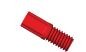 Inverted Cone Fitting Nut, 2.0-1/8" OD Tubing, 1/4"-28 Flat Bottom, PP, Red