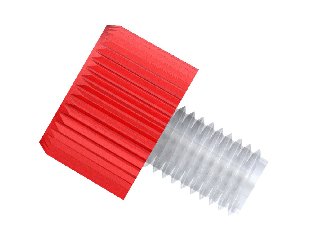 Click-N-Seal self torquing Nuts, 1/8" OD Tubing, Type-S, M6 Flat Bottom, Red