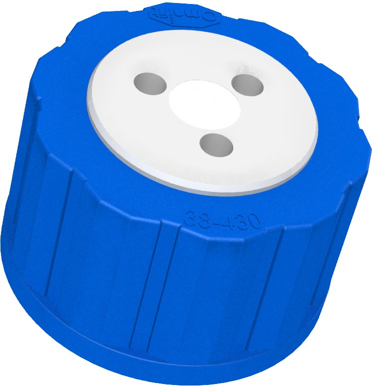 Diba Labware: T-SERIES CAP, 38-430, 3 PORTS, CHECK VALVE/FILTER