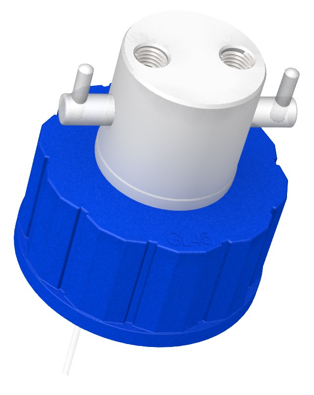 Diba Labware: Q-SERIES CAP, GL45, 2 PORTS + VALVES