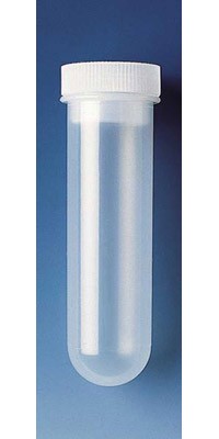 Brand: Tubes, Caps & Racks: Centrifuge tube, PP, cyl. 125 ml 45x120 mm w. rim without stopper