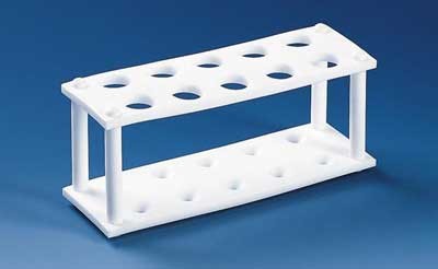 Brand: Tubes, Caps & Racks: Test tube Rack, PTFE f.  4 tub. up to dia.30 mm 180x60x80 mm
