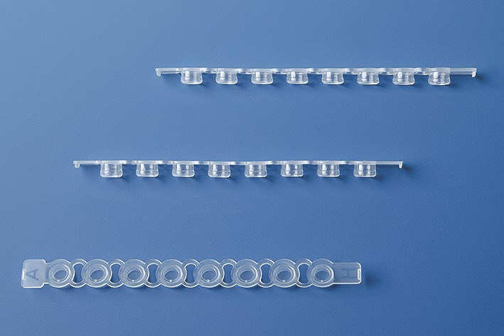 Brand: PCR cap strips of 8, clear, for
