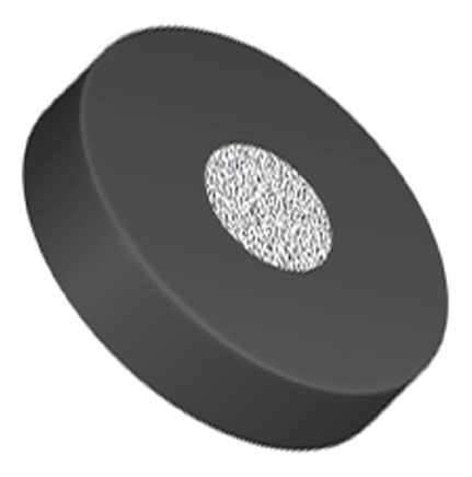 Filters & Frits: Stainless Steel Frit in PEEK Ring, Natural/Black, 0.5µm, 0.094 Frit OD, 0.250 Ring OD
