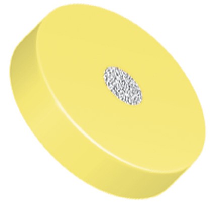 Filters & Frits: Titanium Frit in PCTFE Ring, Natural/ Red, 2Âµm, 0.062â Frit OD, 0.250â Ring OD