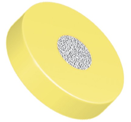 Filters & Frits: Titanium Frit in PCTFE Ring, Natural/ Red, 2µm, 0.094 Frit OD, 0.250 Ring OD