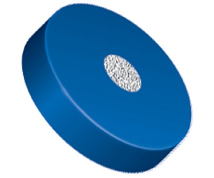 Filters & Frits: Stainless Steel Frit in PCTFE Ring, Natural/Blue, 0.5Âµm, 0.062â Frit OD, 0.200â Ring OD
