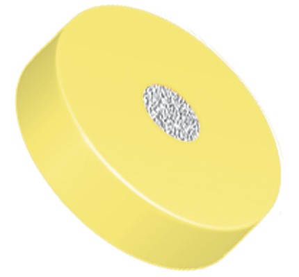 Filters & Frits: Titanium Frit in PCTFE Ring, Natural/ Red, 2µm, 0.062 Frit OD, 0.200 Ring OD