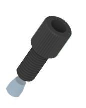 KX VaporSafe: TUBING CONNECTION, 2.2mm (.085") OD tubing x 1/4"-28, Black Polypropylene fitting, Red Tefzel ferrule, PK/10