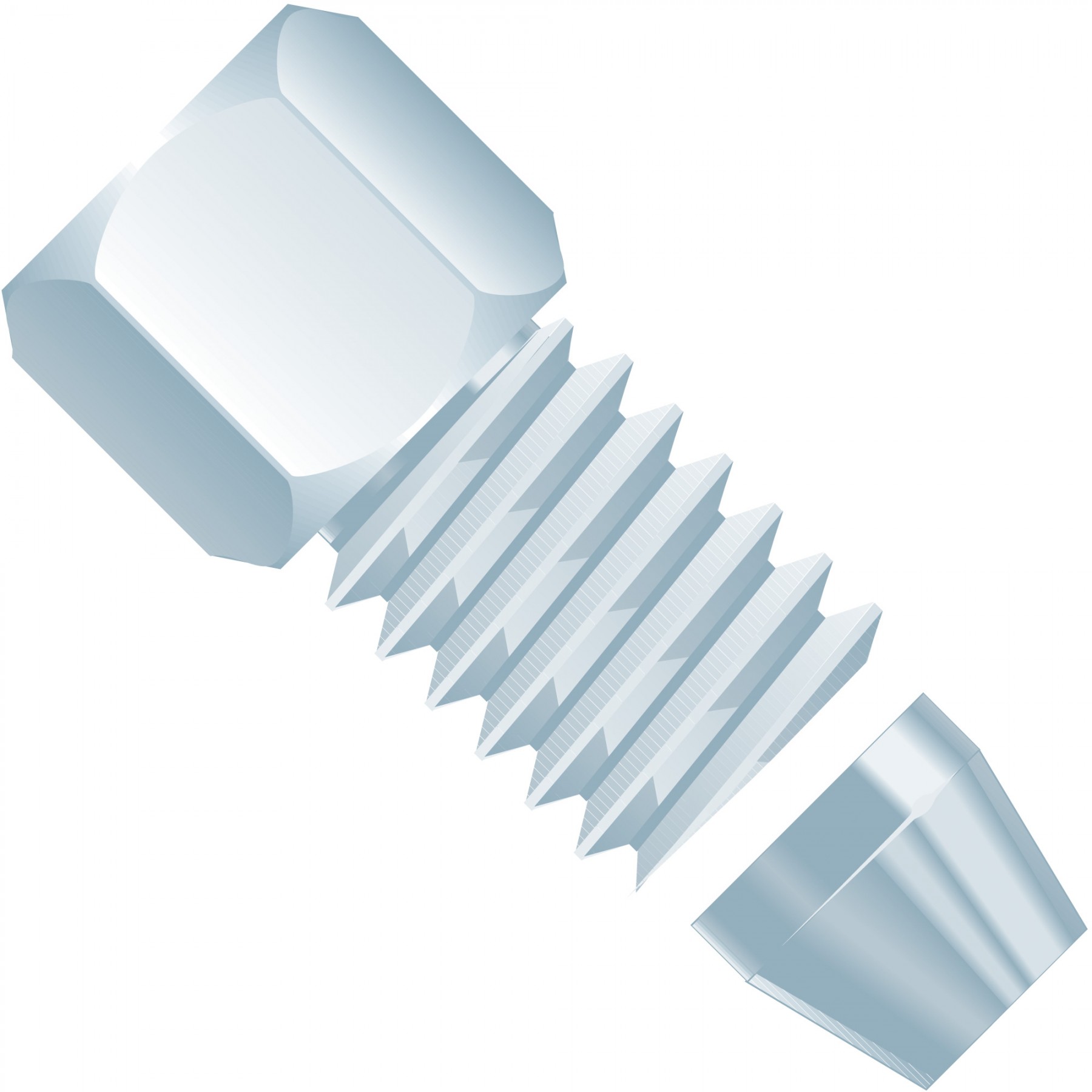SST Ferrule, for 1/8" OD Tubing, 1/4"-28 Coned, SST