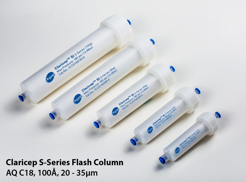 Agela: Claricep C-Series Flash Column, AQ C18, 100Ã, 20 - 35Âµm, 40g