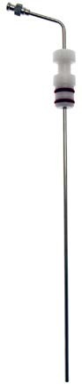 QLA Dissolution Sampling Cannula: 13" Bent 316 SS Cannula with SS Luer Lock, Pre-set with stopper for 500mL