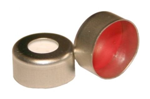 Crimp Cap 11mm Magnetic,  White Silicone / Red PTFE Septa