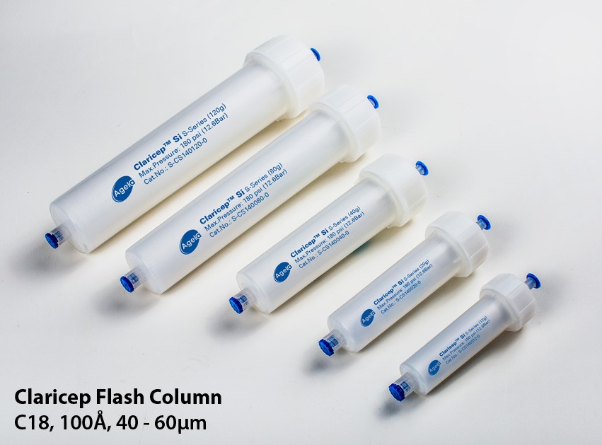 Agela: Claricep Flash Column, C18, 100Ã, 40 - 60Âµm, 120g