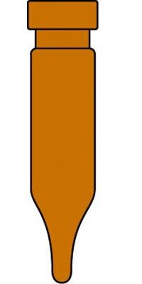 0.4ml Crimp Neck Micro-Vial, 30 x 7mm, amber glass, 1st hydrolytic class, 10mm top
