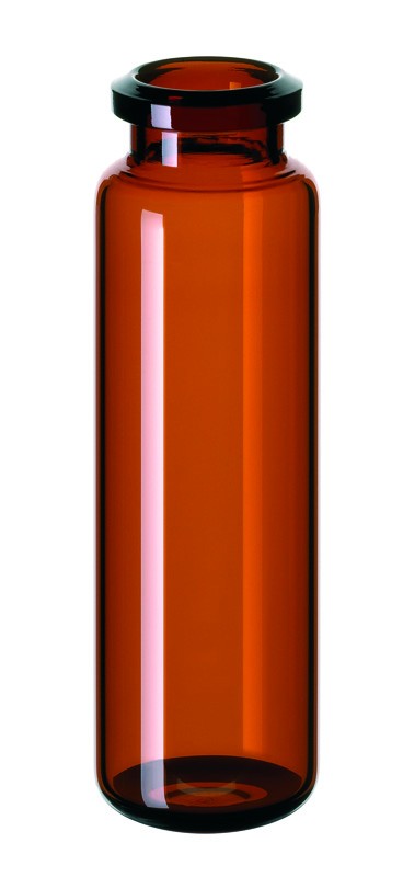 20ml Headspace-Vial, 75.5 x 23mm, amber glass, 1st hydrolytic class, rounded bottom
