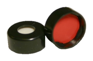 ST2500 .040" (1MM) Thick, red PTFE/white silicone inserted into a black 11mm snap cap