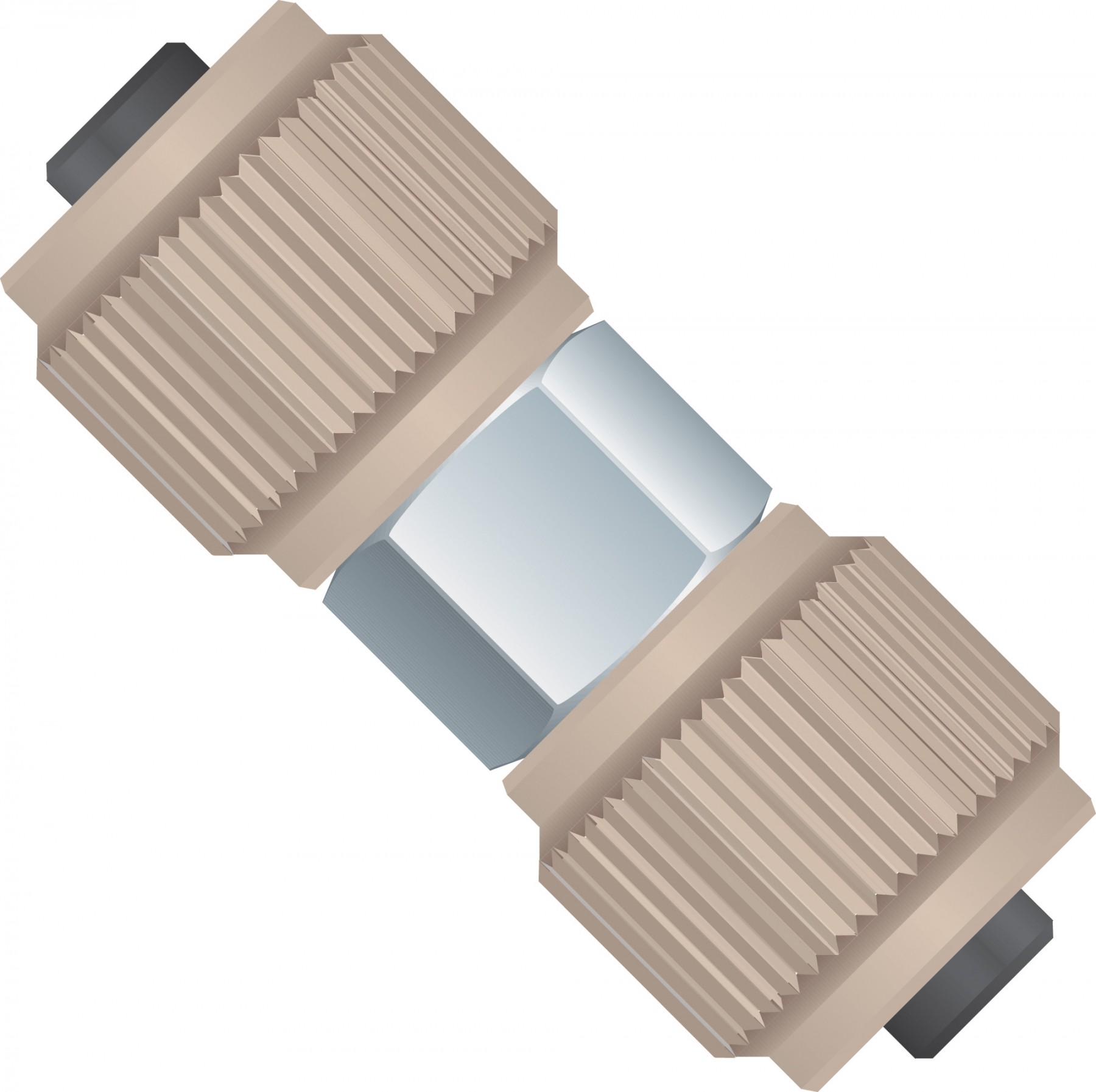 Adapters & Connectors: Conductive Union, for 1/32" OD Tubing, SST/PEEK, 5-16"-24 Coned