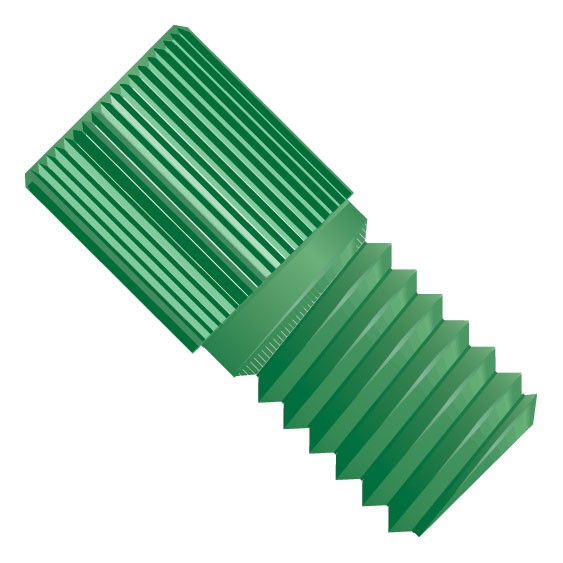 SuperFlangelessâ¢,  Fitting Nut,  1/16" OD Tubing, 6-40 Flat Bottom,  PEEKâ¢, Green
