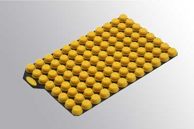 Micronic Pierceable TPE Capcluster Yellow for capping 96 individual tubes