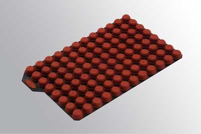 Micronic Split TPE Capcluster Rust for capping 96 individual tubes
