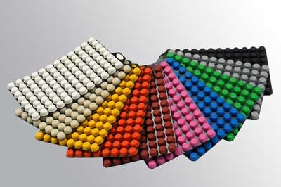 Micronic Split TPE Capcluster, 8 colors: Pack of 10 capclusters (each) of 8 colors (Natural, Blue, Green, Grey, Pink, Rust, Black and Yellow)
