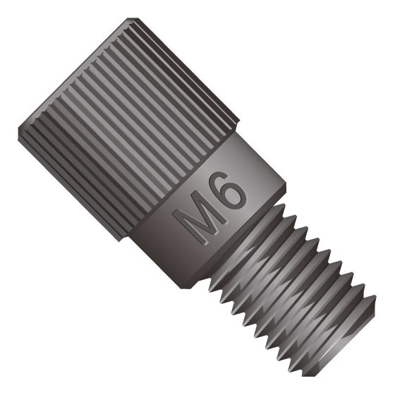 Flangeless Nut, for 1/16" OD Tubing, M6 Flat Bottom, Delrin, Black