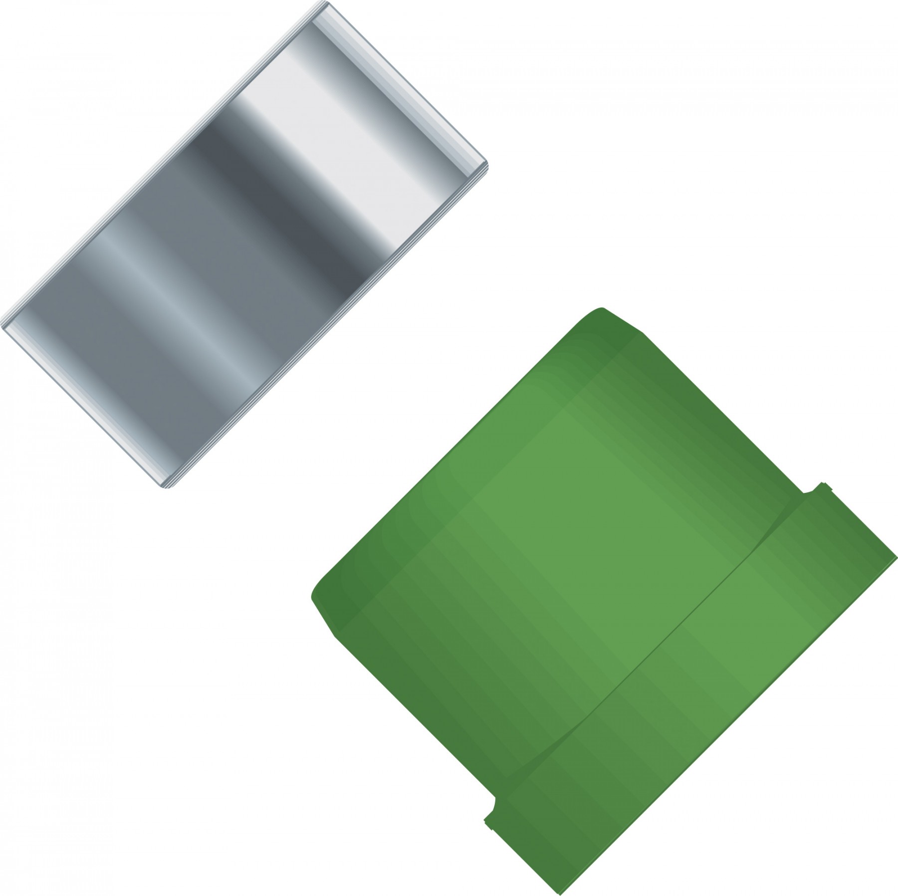 SuperFlangelessâ¢, Flangeless Ferrule, 1.8mm OD Tubing, 1/4"-28 Flat Bottom, PCTFE, Green