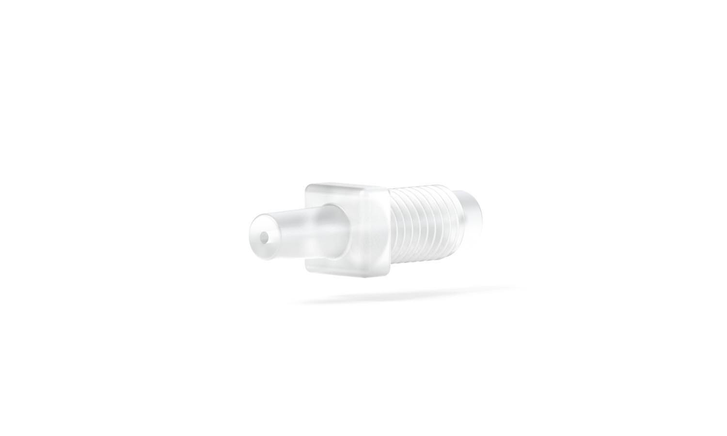 Adapters & Connectors: Adapter, Luer (Male) to 1/4"-28 Flat Bottom (Male), ETFE