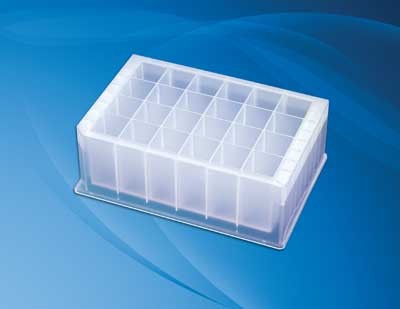 KX: Multiple Well Plate, Deep Well, 24 Well, Polypropylene, 10 mL, Clear, Rectangular Wells, no Lid, Sterile, Bulk