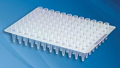 Corning Axygen: PCR Products: Plate, PCR 300ul w/v 96 elevated well No Skirt Orange