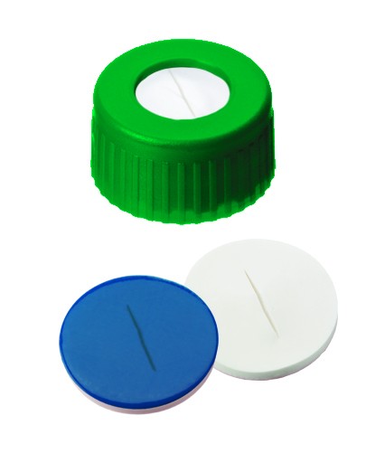 Vials, Caps and Closures: Short Thread Cap, Green, Centre