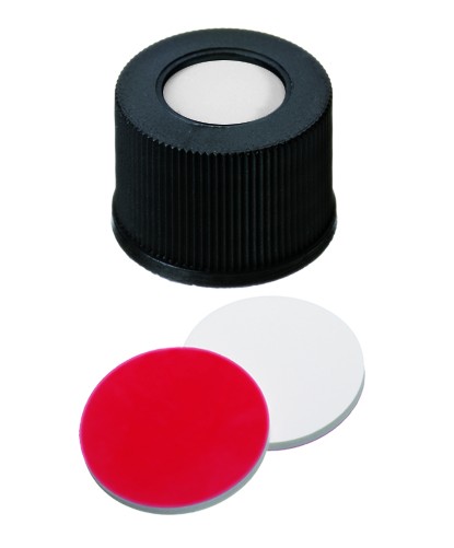 Discounted Vials and Caps: Screw Cap 10mm Open, Silicone/Red