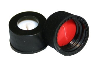 Screw Cap 13mm Open, Silicone/Red PTFE Septa, Slit