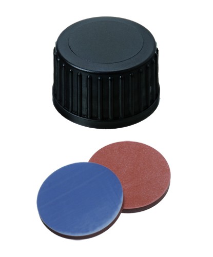 Screw Cap 18mm, Butyl Red/PTFE Septa, Closed