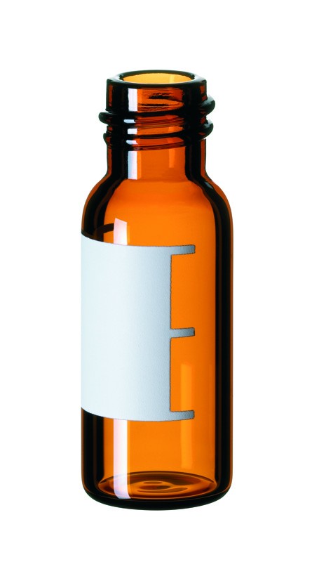 2ml Screw Neck Vial, 8-425 thread, 32 x 11.6mm, amber glass, 1st hydrolytic class, small opening, label and filling lines