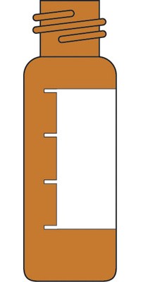 4ml Screw Neck Vial, 45 x 14.7mm, amber glass, 1st hydrolytic class, label and filling lines