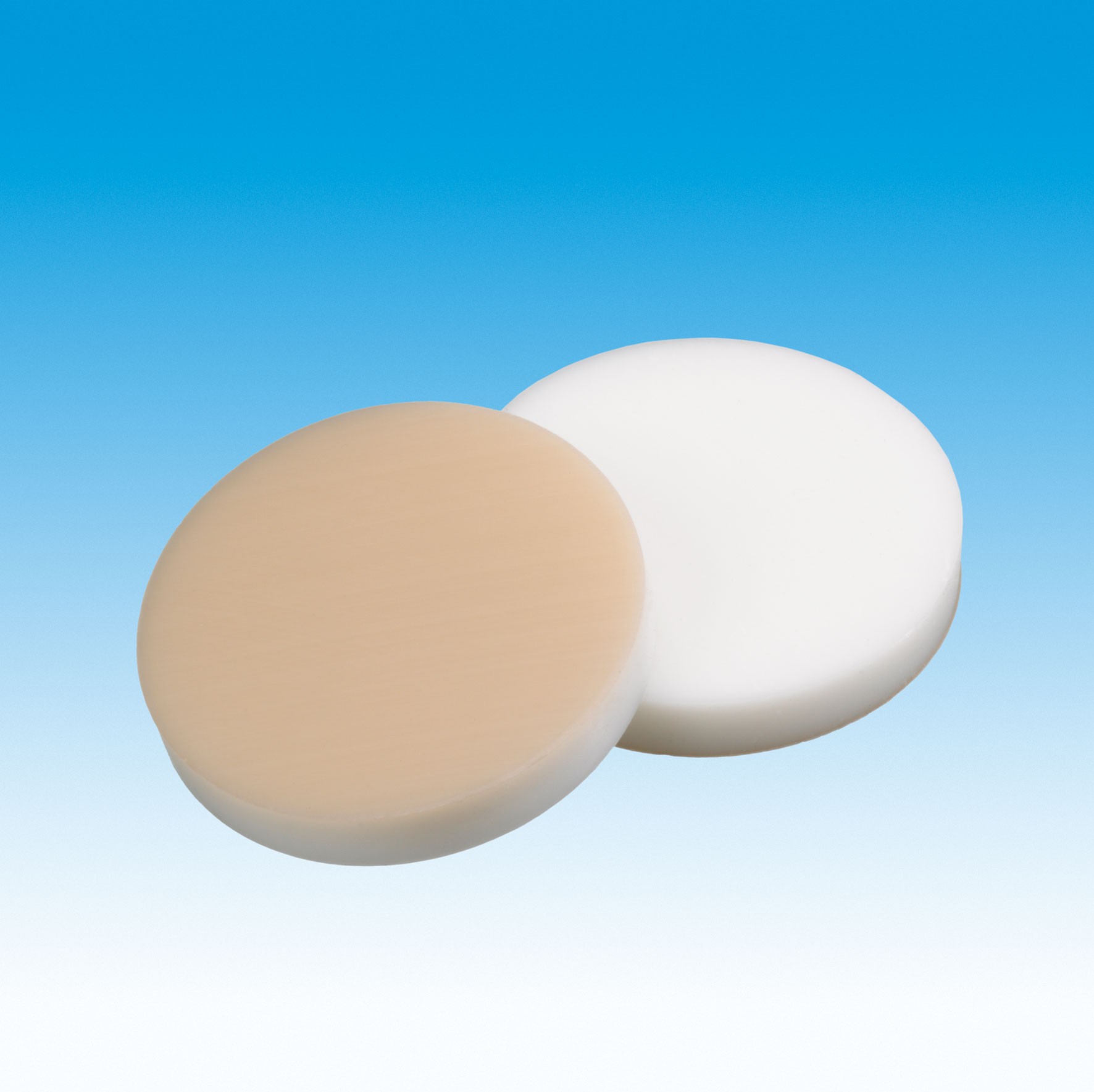 30.2mm Septa, Silicone cream/PTFE beige, 55° shore A, 3.2mm, for SCHOTT Screw Cap GL 32