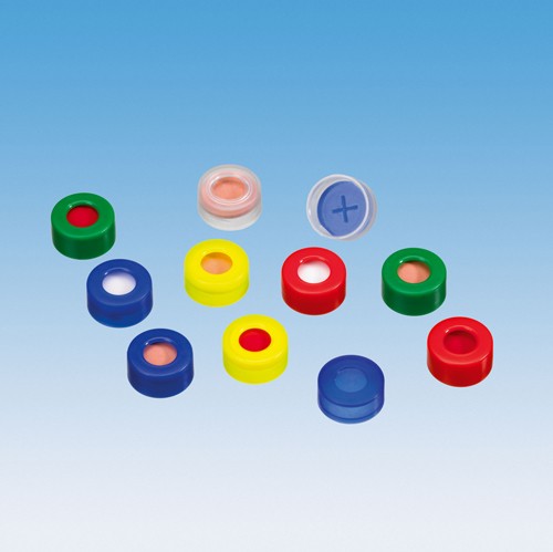 11mm Combination Seal: PE Snap Ring Cap, red, centre hole; Natural Rubber red-orange/TEF transparent, 60° shore A, 1.0mm