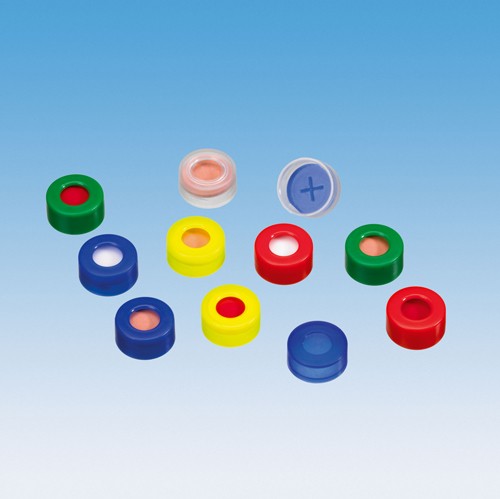 11mm Combination Seal: PE Snap Ring Cap, transparent, centre hole; PTFE red/Silicone white/PTFE red, 45° shore A, 1.0mm