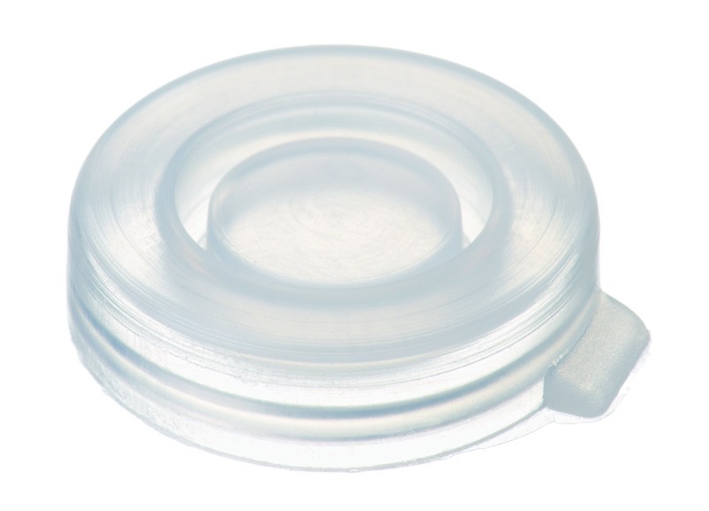 18mm PE Snap Cap, 19.8 x 5.2mm, transparent, closed top